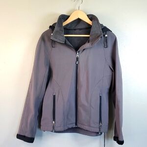 Women's Xersion Gray Zip Up Softshell Jacket. Size Medium